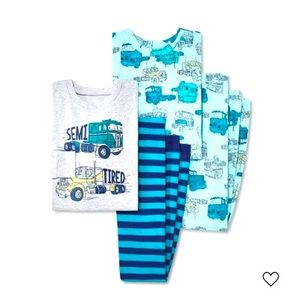 Carter's Just One You® Boys' 4pc Trucks 100% Cotton Pajama Set BRAND NEW!